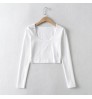 Women Female Long Sleeve Elegant New Office Lady Shirt Blouse Crew Neck Base Inside Top