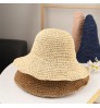 OEM Customized Women Beach Bucket Hat Summer Sun Hat Lady Foldable Paper Straw Hat