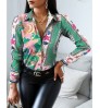 Women Blouses & Tops Fashionable Clothes Contrasting Color Stitching Casual Long Sleeved