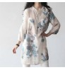 fashion women blouse summer long sleeve large size flower ladies blouse