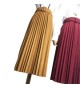 Wholesale 16 Colors Fashion Saias Faldas With Belt Skirt Ladies High Waist Casual Plain Long Midi Pleated Skirts Womens